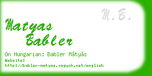 matyas babler business card